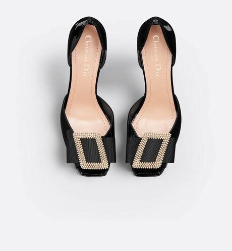 Dior Idylle Heeled Sandal Black Suede Calfskin and White Resin 